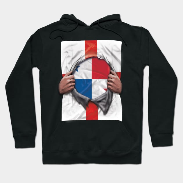 Panama Flag English Flag Ripped - Gift for Panamanian From Panama Hoodie by Country Flags